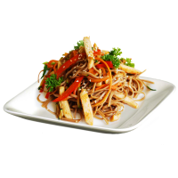 Udon noodles with vegetables